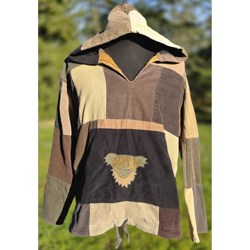 Vintage Grateful Dead Patchwork Corduroy Jacket Pullover Hoodie Adult Large RARE